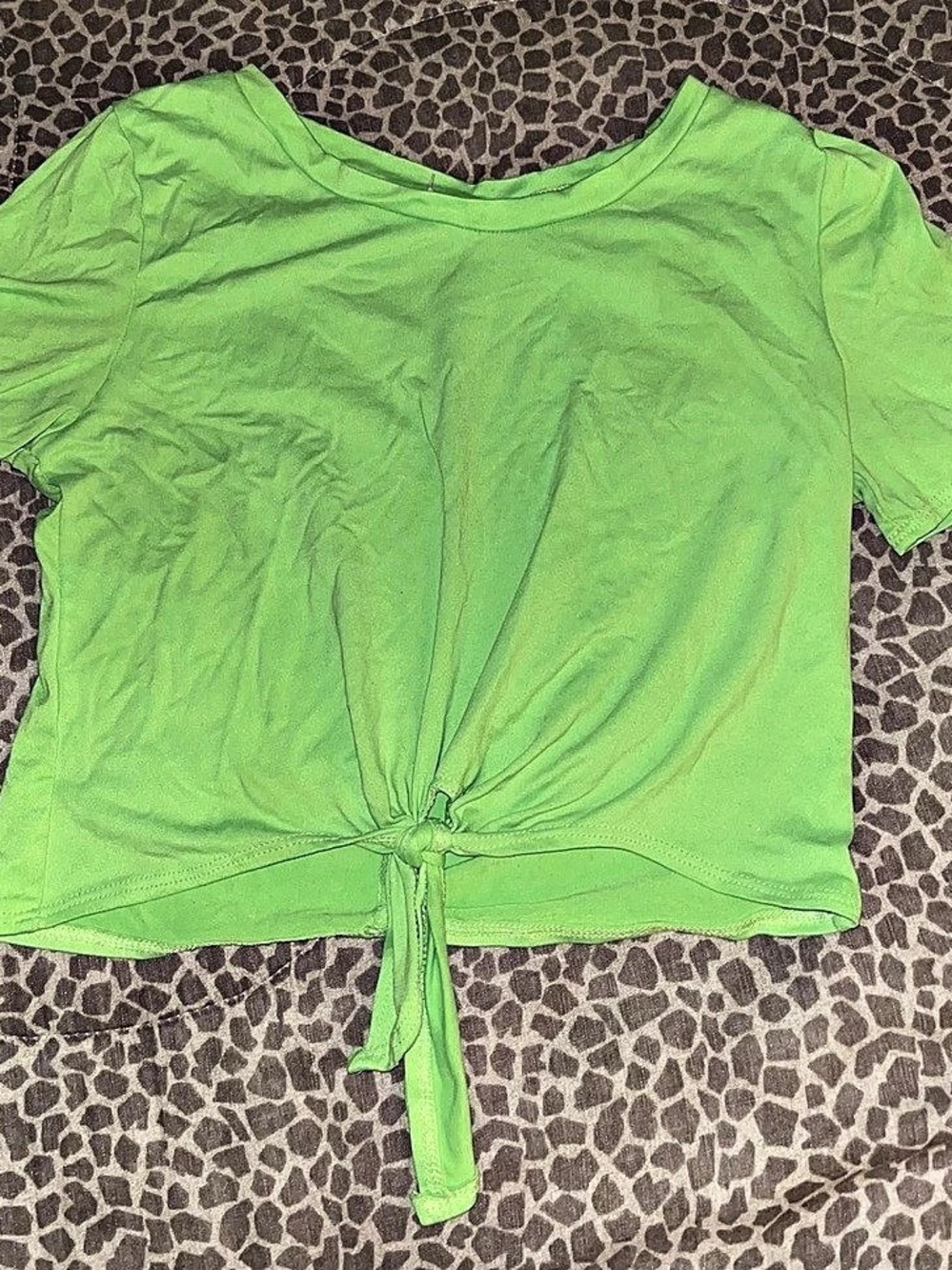 Mudd Green Short Sleeve Tie-Front Top
